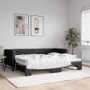 vidaXL Denná posteľ s rozkladacou posteľou čierna 90x200 cm látka