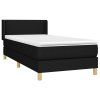 vidaXL Posteľný rám boxspring s matracom čierny 90x190 cm látka