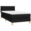vidaXL Posteľný rám boxspring s matracom čierny 90x200 cm látka