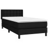 vidaXL Posteľný rám boxspring s matracom čierny 90x190 cm látka