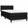 vidaXL Posteľný rám boxspring s matracom čierny 90x200 cm látka