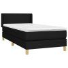 vidaXL Posteľný rám boxspring s matracom čierny 90x200 cm látka
