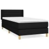 vidaXL Posteľný rám boxspring s matracom čierny 90x190 cm látka