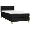 vidaXL Posteľný rám boxspring s matracom čierny 90x190 cm látka