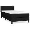 vidaXL Posteľný rám boxspring s matracom čierny 90x190 cm látka