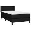 vidaXL Posteľný rám boxspring s matracom čierny 90x190 cm látka
