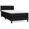 vidaXL Posteľný rám boxspring s matracom čierny 90x200 cm látka