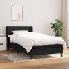 vidaXL Posteľný rám boxspring s matracom čierny 90x200 cm látka