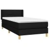 vidaXL Posteľný rám boxspring s matracom čierny 90x190 cm látka