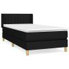 vidaXL Posteľný rám boxspring s matracom čierny 90x190 cm látka
