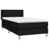 vidaXL Posteľný rám boxspring s matracom čierny 90x190 cm látka