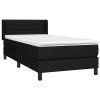 vidaXL Posteľný rám boxspring s matracom čierny 80x200 cm látka