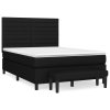 vidaXL Posteľný rám boxspring s matracom čierny 140x200 cm látka