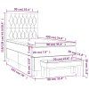vidaXL Posteľný rám boxspring s matracom čierny 90x190 cm zamat