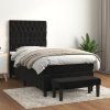 vidaXL Posteľný rám boxspring s matracom čierny 90x190 cm zamat