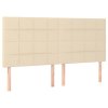 vidaXL Posteľný rám boxspring s matracom krémový 160x200 cm látka