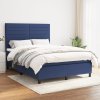 vidaXL Posteľný rám boxspring s matracom modrý 140x200 cm látka