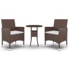vidaXL 3-dielna záhradná jedálenská súprava polyratanová hnedá