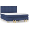 vidaXL Posteľný rám boxspring s matracom modrý 160x200 cm látka