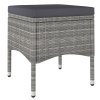 vidaXL 5-dielny záhradný bistro set polyratan a akáciové drevo sivý
