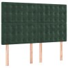 vidaXL Posteľný rám boxsping s matracom tmavozelený 140x200 cm zamat