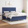 vidaXL Posteľný rám boxspring s matracom modrý 160x200 cm látka