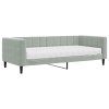 vidaXL Denná posteľ s matracom bledosivá 90x200 cm zamat