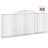 vidaXL Oblúkové gabionové koše 8 ks 300x30x120/140 cm pozink. železo