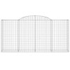 vidaXL Oblúkové gabionové koše 6 ks 300x50x140/160 cm pozink. železo