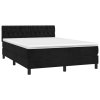 vidaXL Posteľný rám boxspring s matracom čierny 140x190 cm zamat