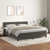 vidaXL Posteľný rám boxspring s matracom tmavosivý 180x200 cm zamat