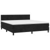 vidaXL Posteľný rám boxspring s matracom čierny 160x200 cm zamat