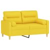 vidaXL 2-miestna pohovka s vankúšikmi svetložltá 120 cm látka
