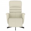 vidaXL Sklápacie kreslo s opierkou na nohy krémové umelá koža