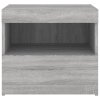 vidaXL Nočný stolík s LED svetlami sivý dub sonoma 50x40x45 cm
