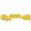 vidaXL 4-dielna sedacia súprava s vankúšmi bledožltá látka