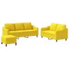 vidaXL 3-dielna sedacia súprava s vankúšmi bledožltá látka