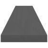 vidaXL Plávajúce nástenné police 2 ks, lesklé sivé 120x23,5x3,8cm, MDF