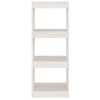 vidaXL Knižnica/deliaca stena biela 40x30x103,5 cm masívna borovica