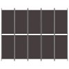 vidaXL 5-panelový paraván hnedá 250x200 cm látkový