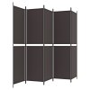 vidaXL 5-panelový paraván hnedá 250x200 cm látkový