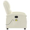 vidaXL Elektrické masážne sklápacie kreslo krémové zamat
