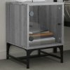 vidaXL Nočné skrinky so sklenenými dverami 2 ks sivé sonoma 35x37x50cm