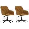 vidaXL Otočné jedálenské stoličky 2 ks hnedé zamatové