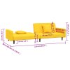 vidaXL 2-miestna rozkladacia pohovka s 2 vankúšmi, žltá, zamat