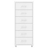 vidaXL Mobilná kartotéka biela 28x41x69 cm kov
