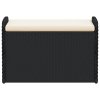 vidaXL Úložná lavička s vankúšom čierna 80x51x52 cm polyratan