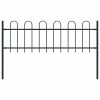 vidaXL Záhradný plot s oblúkovým zakončením, oceľ 1,8 m, čierny