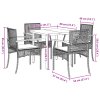 vidaXL 5-dielna záhradná jedálenská súprava a vankúše béžová polyratan