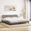 vidaXL Posteľ bez matraca sivohnedá 200x200 cm látka